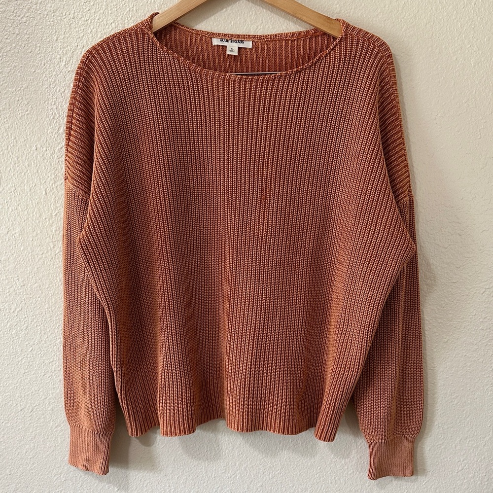Goodthreads Rust Orange Women's Crew Neck Sweater - Vintage Look